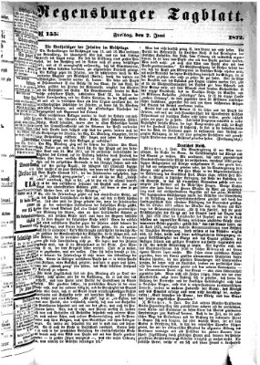 Regensburger Tagblatt Freitag 7. Juni 1872