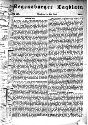 Regensburger Tagblatt Samstag 29. Juni 1872