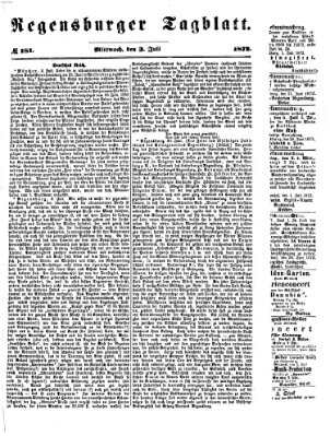 Regensburger Tagblatt Mittwoch 3. Juli 1872