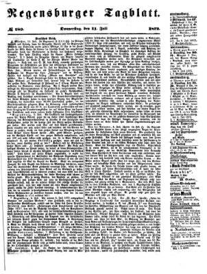 Regensburger Tagblatt Donnerstag 11. Juli 1872