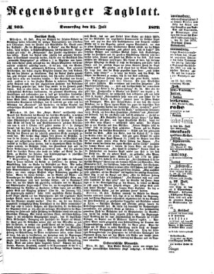 Regensburger Tagblatt Donnerstag 25. Juli 1872