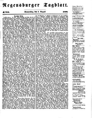 Regensburger Tagblatt Donnerstag 1. August 1872