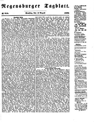 Regensburger Tagblatt Samstag 3. August 1872