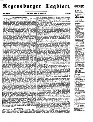 Regensburger Tagblatt Freitag 9. August 1872