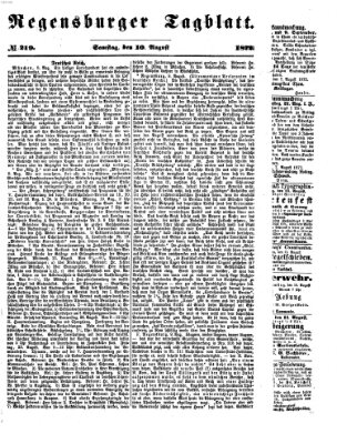 Regensburger Tagblatt Samstag 10. August 1872