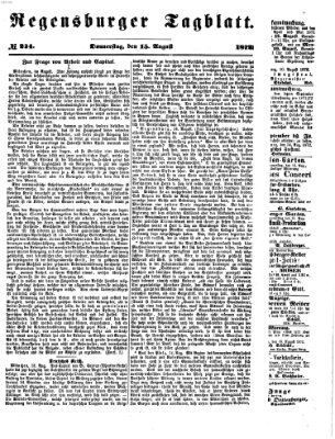 Regensburger Tagblatt Donnerstag 15. August 1872