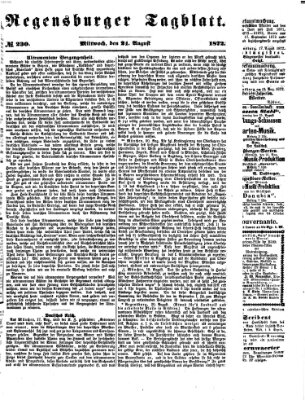 Regensburger Tagblatt Mittwoch 21. August 1872