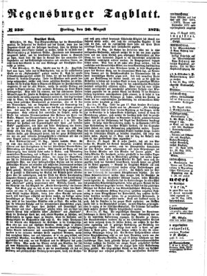 Regensburger Tagblatt Freitag 30. August 1872