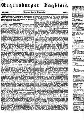 Regensburger Tagblatt Montag 2. September 1872