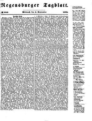Regensburger Tagblatt Mittwoch 4. September 1872