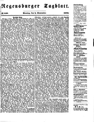 Regensburger Tagblatt Sonntag 8. September 1872