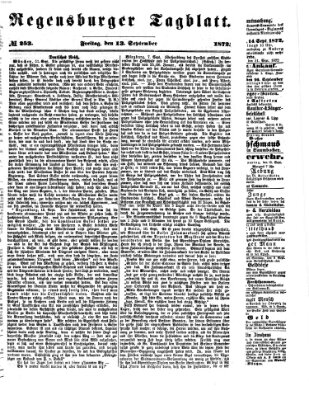 Regensburger Tagblatt Freitag 13. September 1872