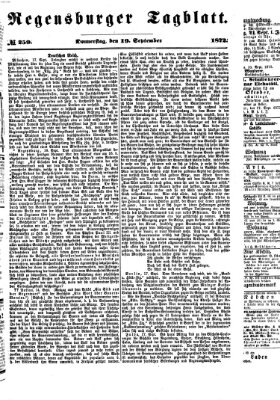 Regensburger Tagblatt Donnerstag 19. September 1872