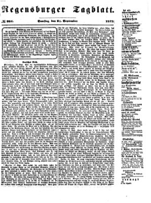 Regensburger Tagblatt Samstag 21. September 1872