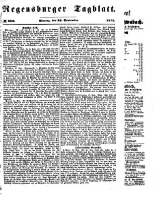 Regensburger Tagblatt Montag 23. September 1872