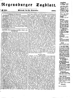 Regensburger Tagblatt Mittwoch 25. September 1872