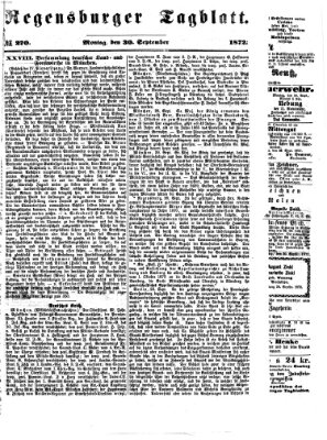 Regensburger Tagblatt Montag 30. September 1872