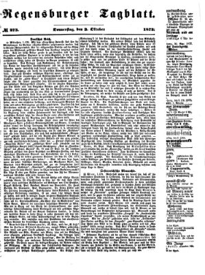 Regensburger Tagblatt Donnerstag 3. Oktober 1872