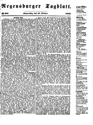 Regensburger Tagblatt Donnerstag 17. Oktober 1872