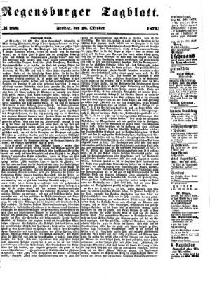 Regensburger Tagblatt Freitag 18. Oktober 1872