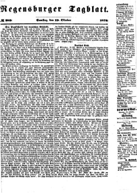 Regensburger Tagblatt Samstag 19. Oktober 1872