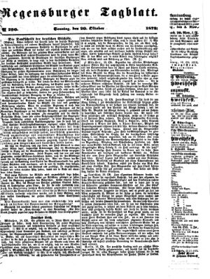 Regensburger Tagblatt Sonntag 20. Oktober 1872