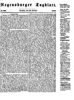 Regensburger Tagblatt Dienstag 22. Oktober 1872