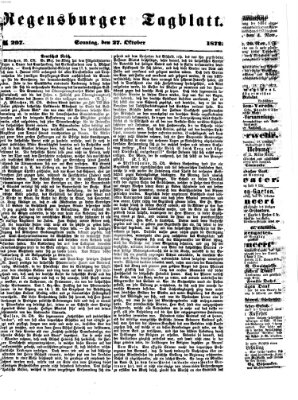 Regensburger Tagblatt Sonntag 27. Oktober 1872