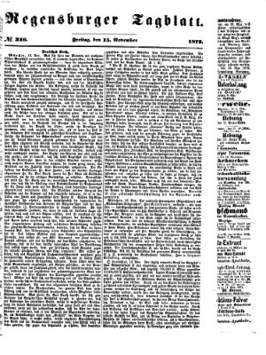 Regensburger Tagblatt Freitag 15. November 1872