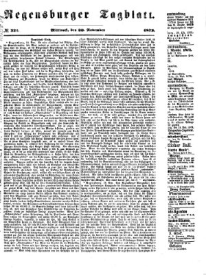 Regensburger Tagblatt Mittwoch 20. November 1872