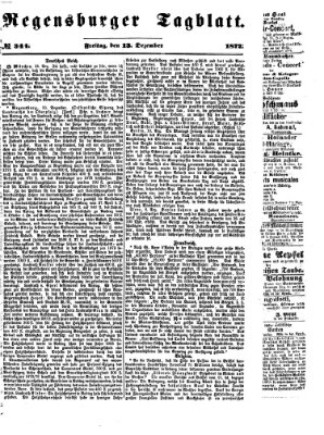 Regensburger Tagblatt Freitag 13. Dezember 1872