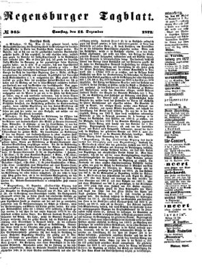 Regensburger Tagblatt Samstag 14. Dezember 1872