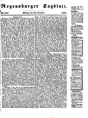 Regensburger Tagblatt Montag 16. Dezember 1872