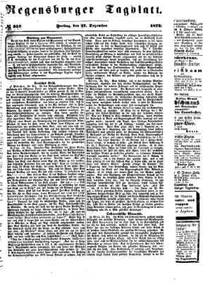 Regensburger Tagblatt Freitag 27. Dezember 1872