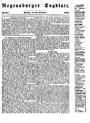 Regensburger Tagblatt Samstag 28. Dezember 1872