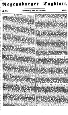 Regensburger Tagblatt Donnerstag 20. Februar 1873