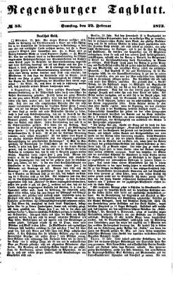 Regensburger Tagblatt Samstag 22. Februar 1873