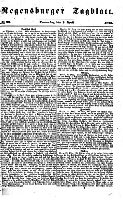 Regensburger Tagblatt Donnerstag 3. April 1873