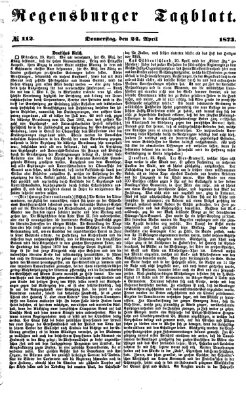 Regensburger Tagblatt Donnerstag 24. April 1873