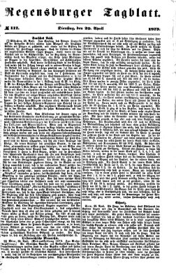 Regensburger Tagblatt Dienstag 29. April 1873