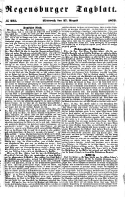 Regensburger Tagblatt Mittwoch 27. August 1873