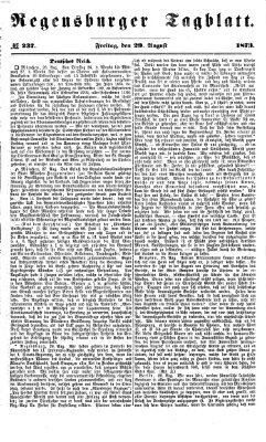 Regensburger Tagblatt Freitag 29. August 1873