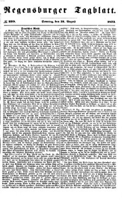 Regensburger Tagblatt Sonntag 31. August 1873