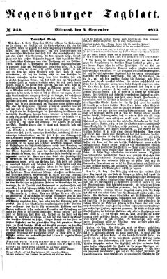 Regensburger Tagblatt Mittwoch 3. September 1873