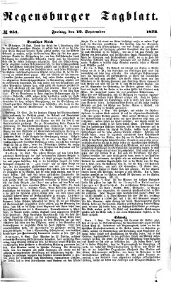 Regensburger Tagblatt Freitag 12. September 1873