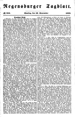 Regensburger Tagblatt Samstag 13. September 1873