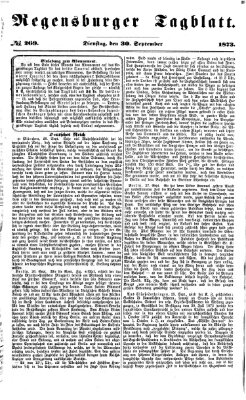 Regensburger Tagblatt Dienstag 30. September 1873