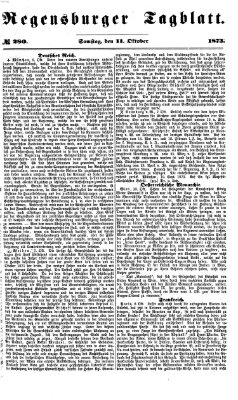 Regensburger Tagblatt Samstag 11. Oktober 1873