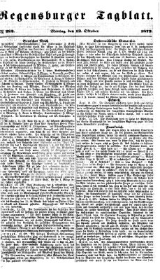 Regensburger Tagblatt Montag 13. Oktober 1873