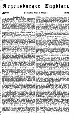 Regensburger Tagblatt Donnerstag 16. Oktober 1873